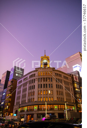 日本東京都市風景,銀座,東京(夜景) 日本東京都市風景,銀座,東京(夜景) 57746657