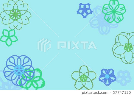 Japanese floral card, light blue 1 57747130