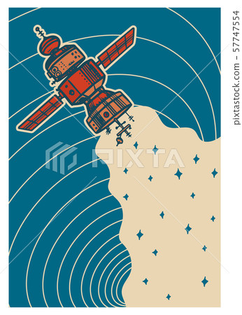Set of vintage space banners. Galaxy Poster in retro style. Planets and universe, astronaut or Set of vintage space banners. Galaxy Poster in retro style. Planets and universe, astronaut or 57747554