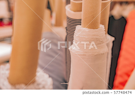 Rolls of natural fashion fabrics and textiles 57748474