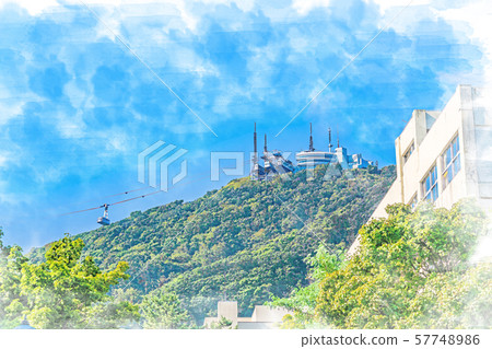 夏天在北海道函館山和索道 57748986