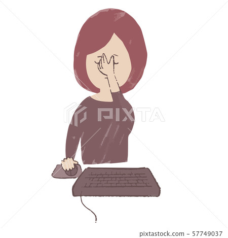 不適,疲倦的女人 不適,疲倦的女人 57749037