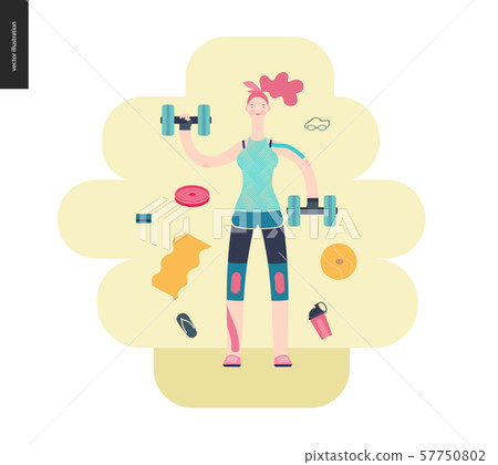 Gym - girl exercising 57750802