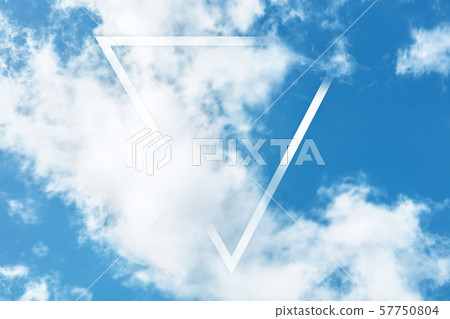 Abstract frame background, design template with copy space. Blue sky with white clouds and a 57750804