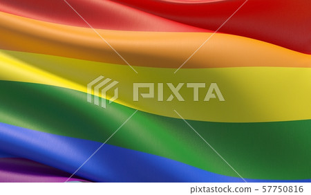 High resolution close-up bright rainbow gay flag. LGBT community. 3D illustration. High resolution close-up bright rainbow gay flag. LGBT community. 3D illustration. 57750816