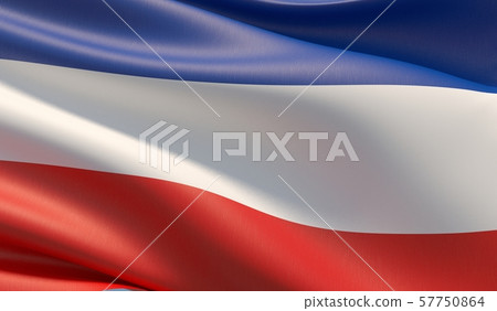 High resolution close-up flag of Yugoslavia. 3D illustration. High resolution close-up flag of Yugoslavia. 3D illustration. 57750864