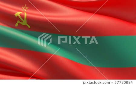 High resolution close-up flag of Transnistria. 3D illustration. High resolution close-up flag of Transnistria. 3D illustration. 57750954