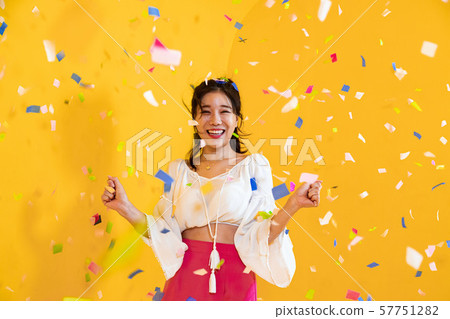 Rejoicing Women at New Year Party 57751282