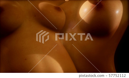 Close-up of two beautiful nude sexy lesbians 57752112