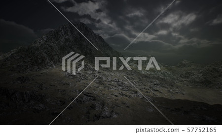 Dramatic Storm Sky over Rough Mountains 57752165