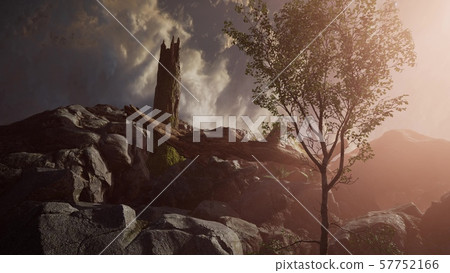 Mountain landscape at sunset. Amazing view from Mountain landscape at sunset. Amazing view from 57752166