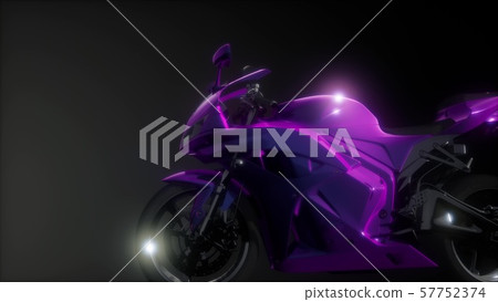 moto sport bike in dark studio with bright lights moto sport bike in dark studio with bright lights 57752374