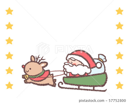 聖誕老人馴鹿雪橇明星框架 57752800