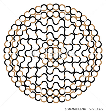 Round shape with circle dots. Vector chain template texture. Round shape with circle dots. Vector chain template texture. 57753377