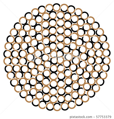 Round shape with circle dots. Vector chain template texture. Round shape with circle dots. Vector chain template texture. 57753379