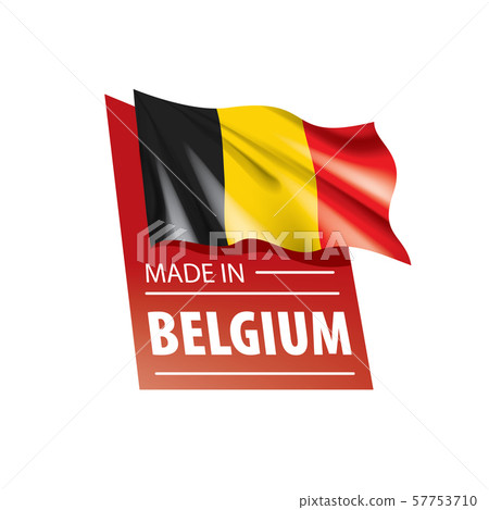 Belgium flag, vector illustration on a white... - Stock Illustration ...