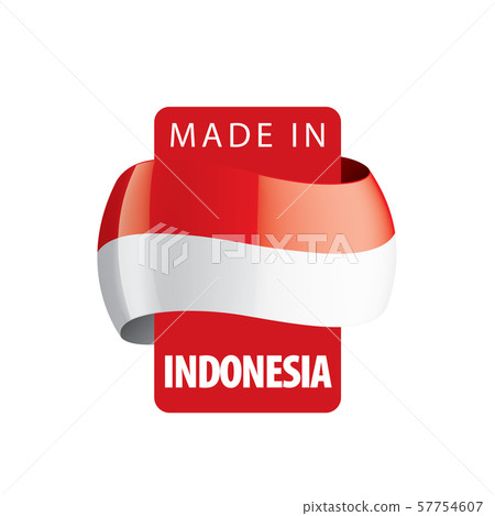 Indonesia flag, vector illustration on a white background 57754607