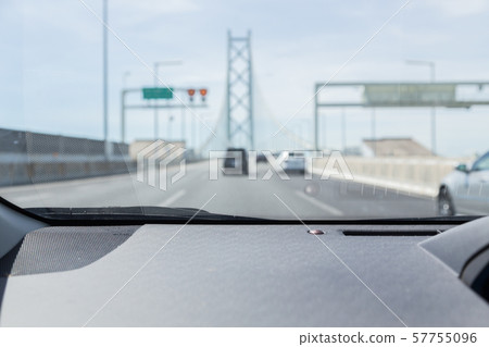 View from the passenger seat of the car View from the passenger seat of the car 57755096