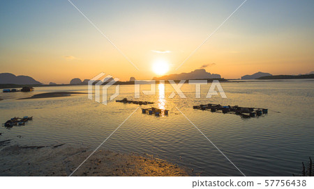 aerial view archipelago in Phang Nga gulf aerial view archipelago in Phang Nga gulf 57756438