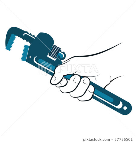 Wrench in hand vector 57756501