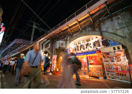 Tokyo cityscape in Japan, Shimbashi Station at night 57757226