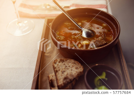 Traditional Hungarian hot goulash soup 57757684
