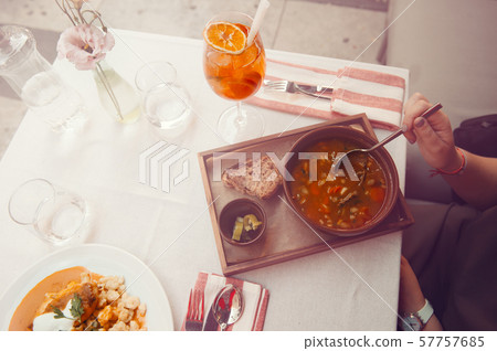 Traditional Hungarian hot goulash soup 57757685