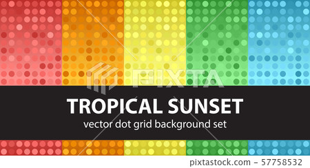 Polka dot pattern set Tropical Sunset. Vector Polka dot pattern set Tropical Sunset. Vector 57758532