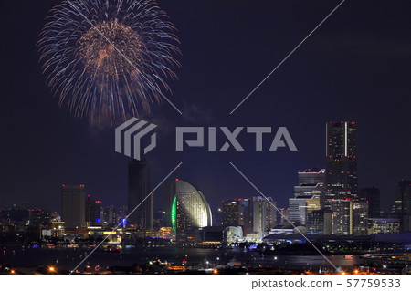 Yokohama opening port festival fireworks viewed from Shinzo Anato 57759533