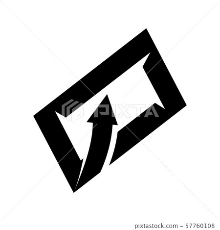 Rectangle Arrow Direction Vector Black Color - Stock Illustration ...