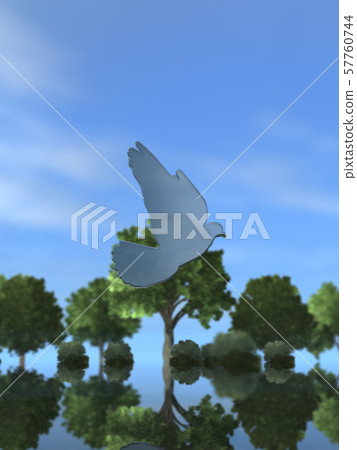 CG 3D圖三維輪廓鴿子飛翔和平自由自由夢想 57760744
