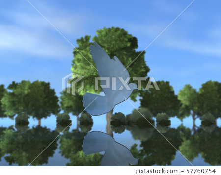 CG 3D圖三維輪廓鴿子飛翔和平自由自由夢想 57760754