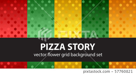 Flower pattern set Pizza Story. Vector seamless 57760821