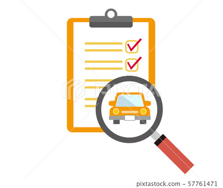 Car Automobile Driving Magnifying Glass Assess Search Binder Clipboard 57761471