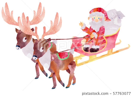 聖誕老人在雪橇上 57763077