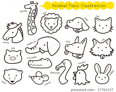 手繪動物臉插圖集 手繪動物臉插圖集 57763157