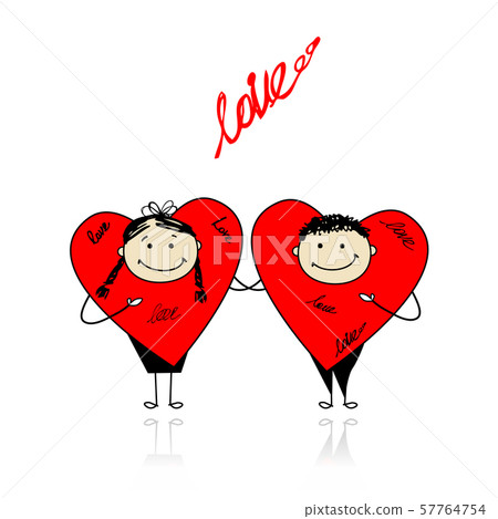 Valentine day. Funny hearts together for your Valentine day. Funny hearts together for your 57764754