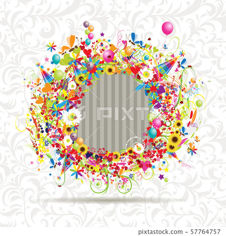 Happy holiday, funny frame, insert your photo here 57764757