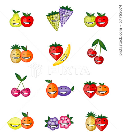 Funny fruits smiling together for your design Funny fruits smiling together for your design 57765074