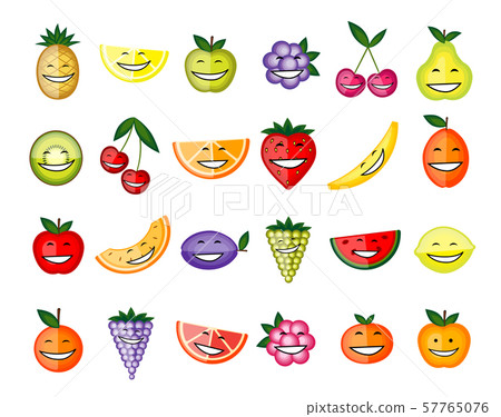 Funny fruit characters smiling for your design Funny fruit characters smiling for your design 57765076
