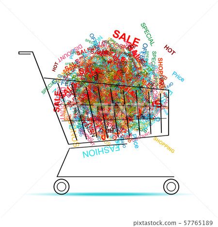 Shopping words in cart for your design Shopping words in cart for your design 57765189