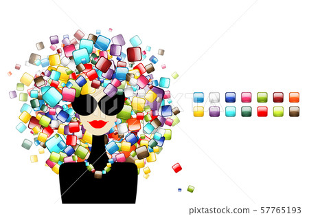 Interface icons concept, fashion woman for your 57765193