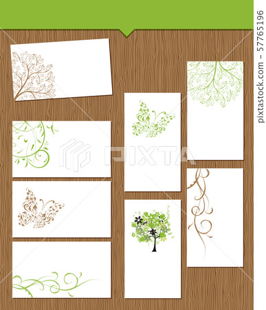 Set of floral cards on wooden background for your Set of floral cards on wooden background for your 57765196