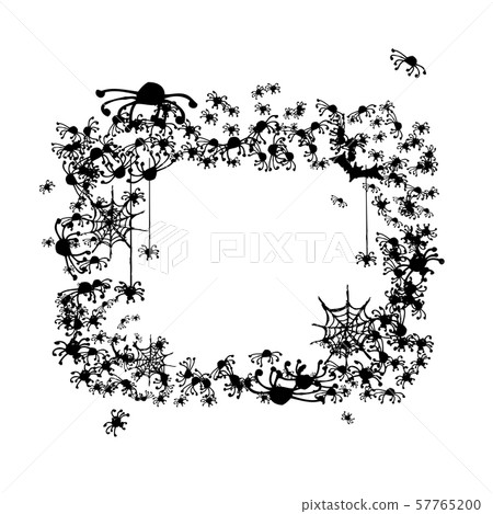 Halloween frame made from spiders and bats Halloween frame made from spiders and bats 57765200