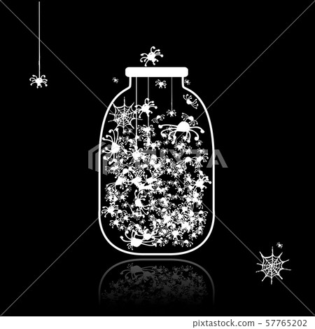 Spiders in jar for your design Spiders in jar for your design 57765202