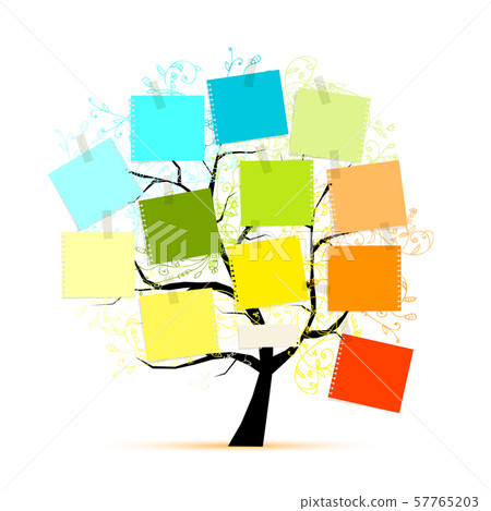 Art tree with stickers for your design Art tree with stickers for your design 57765203