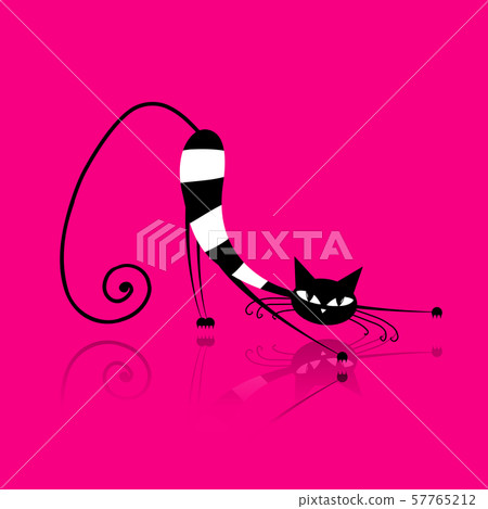 Graceful striped cat for your design Graceful striped cat for your design 57765212