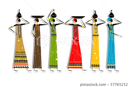 Ethnic women with jugs for your design Ethnic women with jugs for your design 57765252