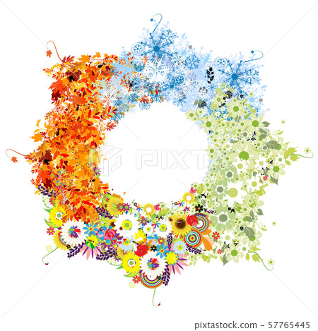 Four seasons frame - spring, summer, autumn, Four seasons frame - spring, summer, autumn, 57765445