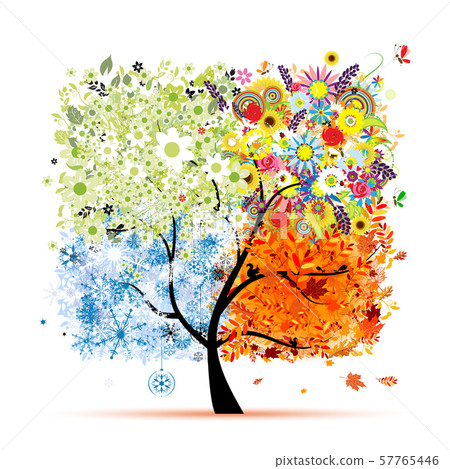 Four seasons - spring, summer, autumn, winter. Art 57765446